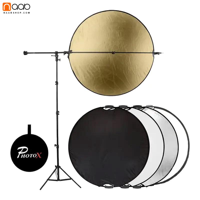 رفلکتور پنج‌کاره دسته‌دار Photox Reflector 5in1 110cm