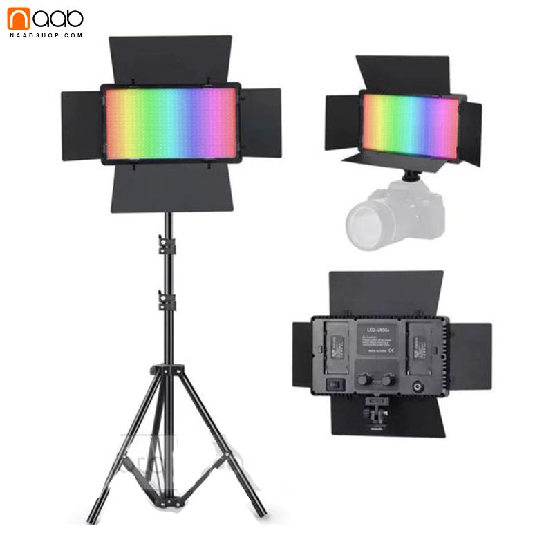 پنل نور ال ای دی آرجی بی Professional LED U800 RGB+باتری و شارژر - Image 2