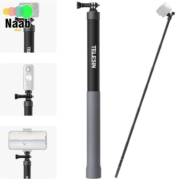 مونوپاد کربن و محوشونده ورژن 3 تلسینTELESIN New Design 3m Carbon Fiber Selfie Stick (3.0) - Image 4