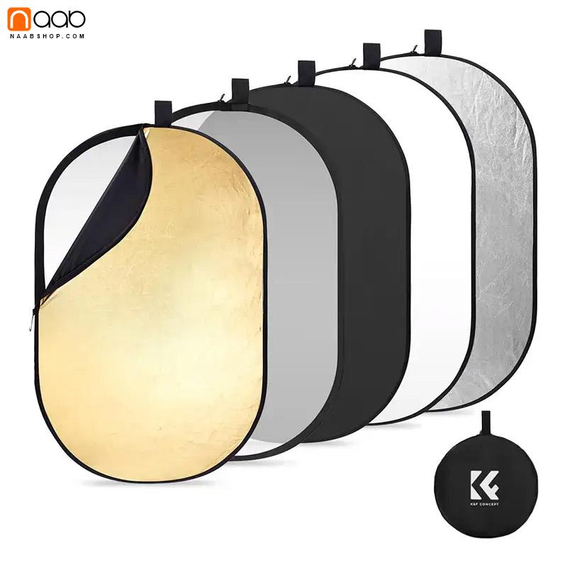 رفلکتور پنج‌کاره بیضی K&F Reflector 5in1_60×90cm