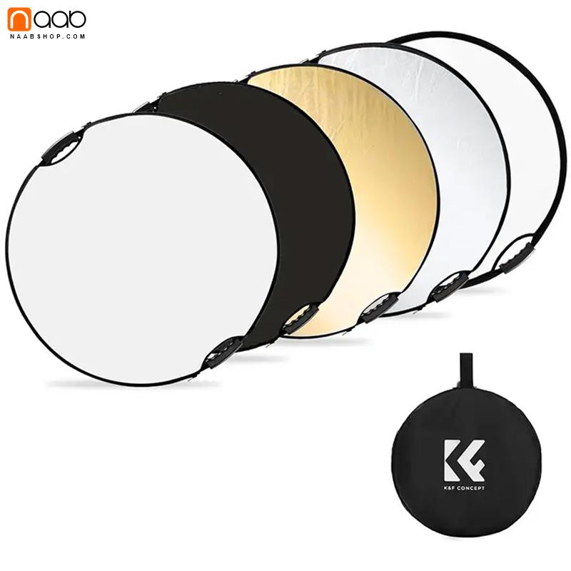 رفلکتور پنج‌کاره دسته‌دار K&F Reflector 5in1 110cm
